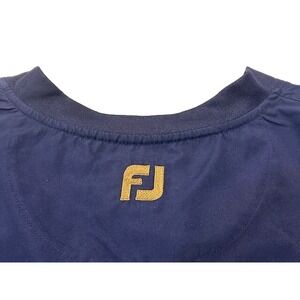 FJ FootJoy Men's Windbreaker Pullover Golf Navy Blue Short Sleeve Lined - Size L